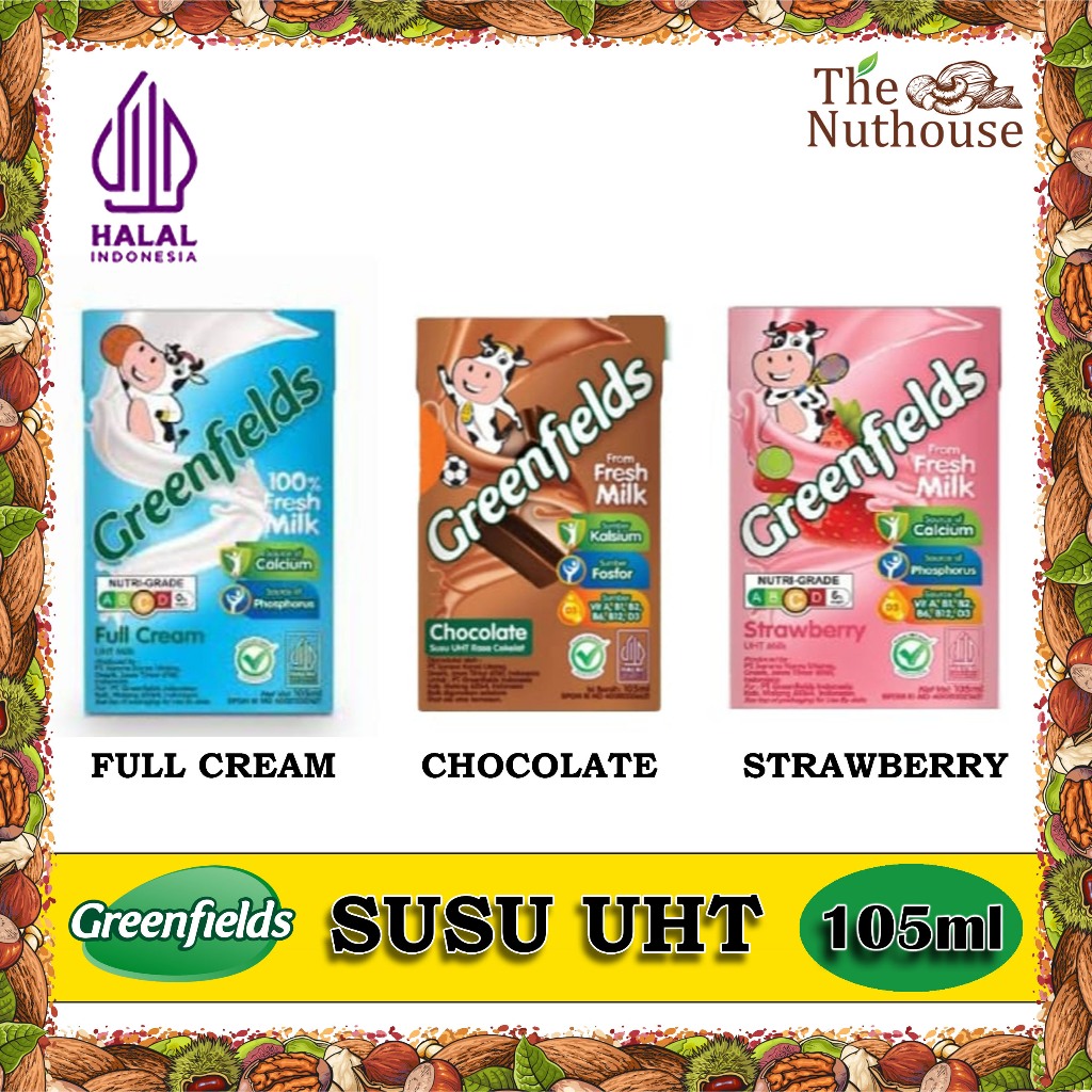 

105ml Greenfields Susu UHT Full Cream / Strawberry / Chocolate