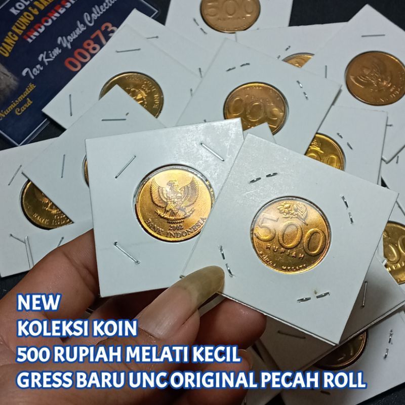 Koleksi Koin 500 Rupiah Melati Kecil Gress Baru Unc Original Pecah Roll