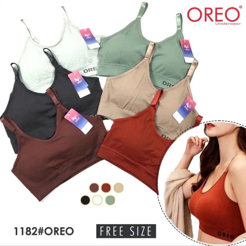Oreo Sport Bra Tanpa Kawat Miniset Busa Bahan Rajut Code 1182 | Oreo Fashion