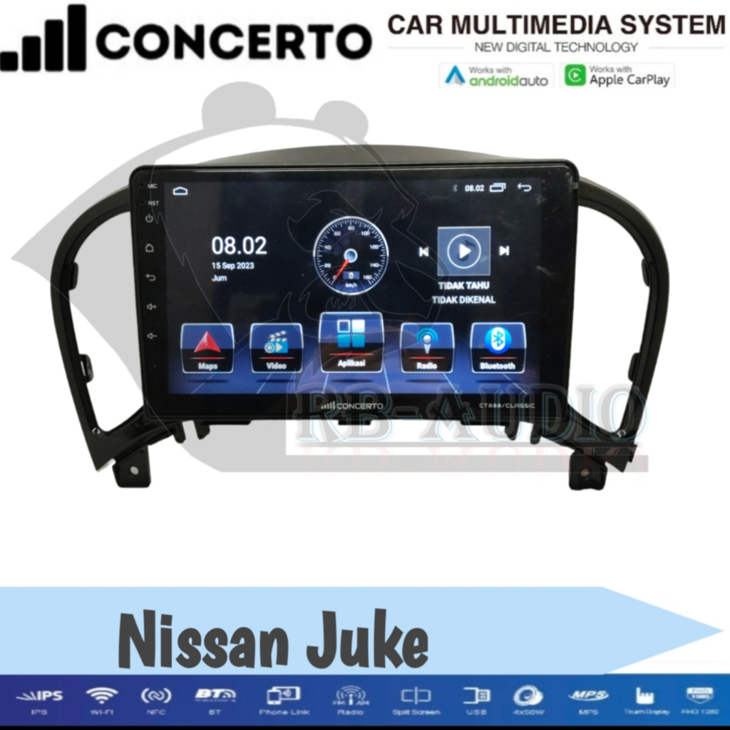 Head Unit Android Concerto For Nissan Juke 9 inch