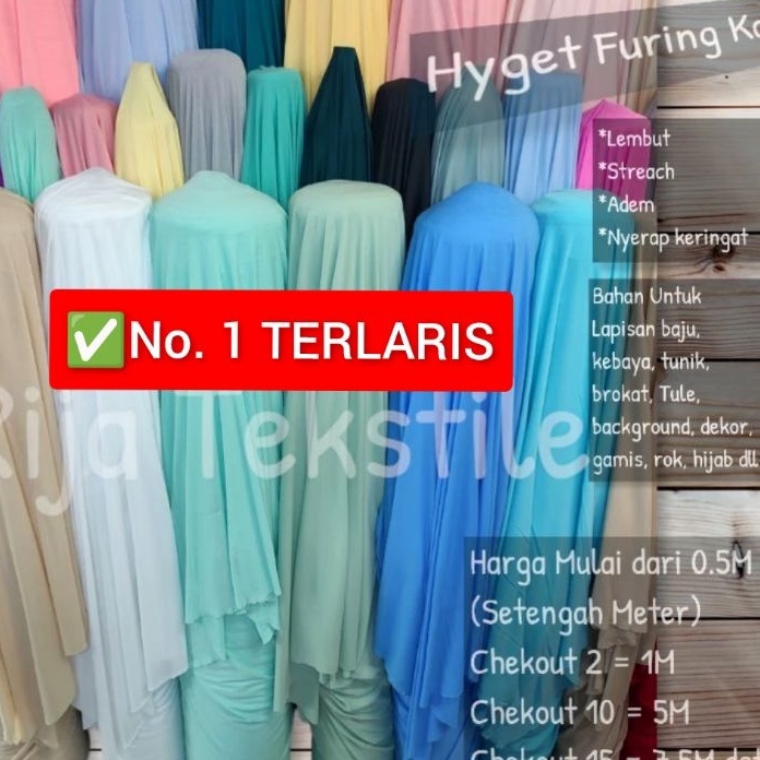 GROSIR Bahan Kain Hyget Super Bahan Furing Kaos Lapisan