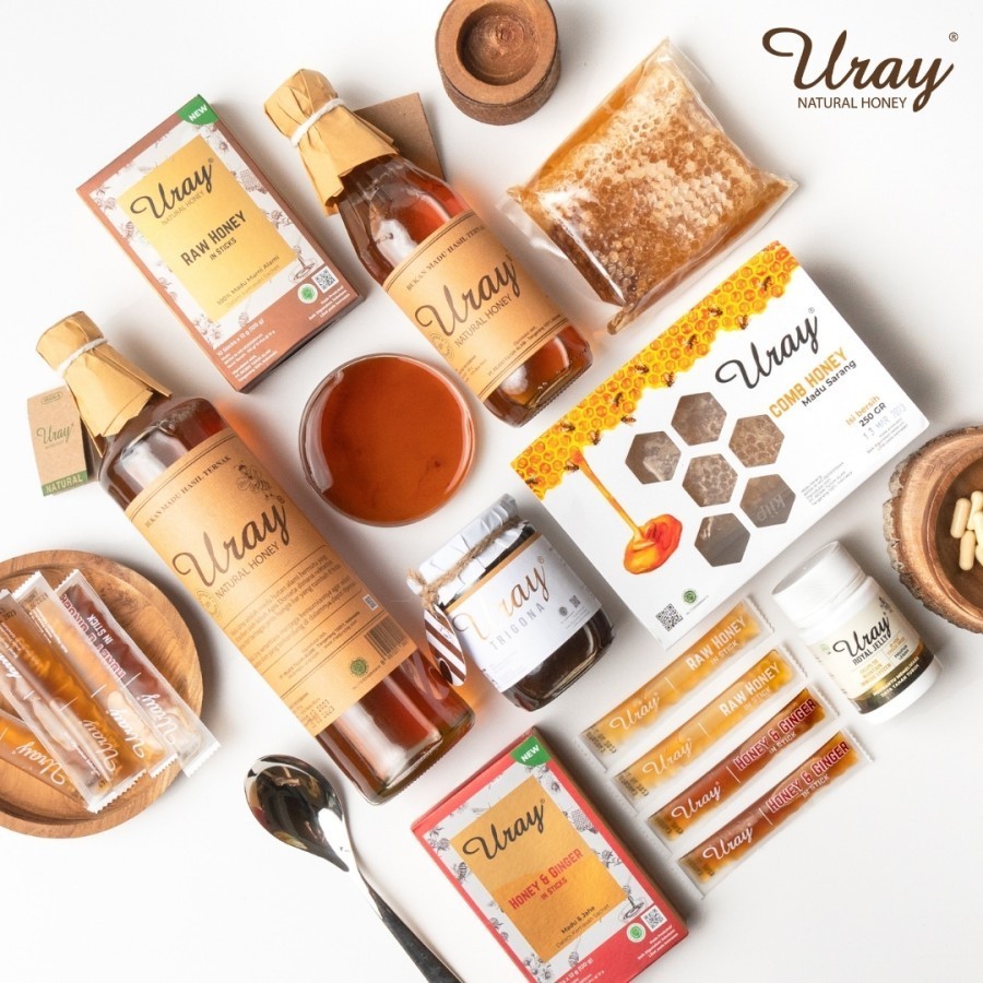 

Ay00! Madu Uray Natural Honey Stick 12gr Madu Hutan Murni Stick Box 120g
