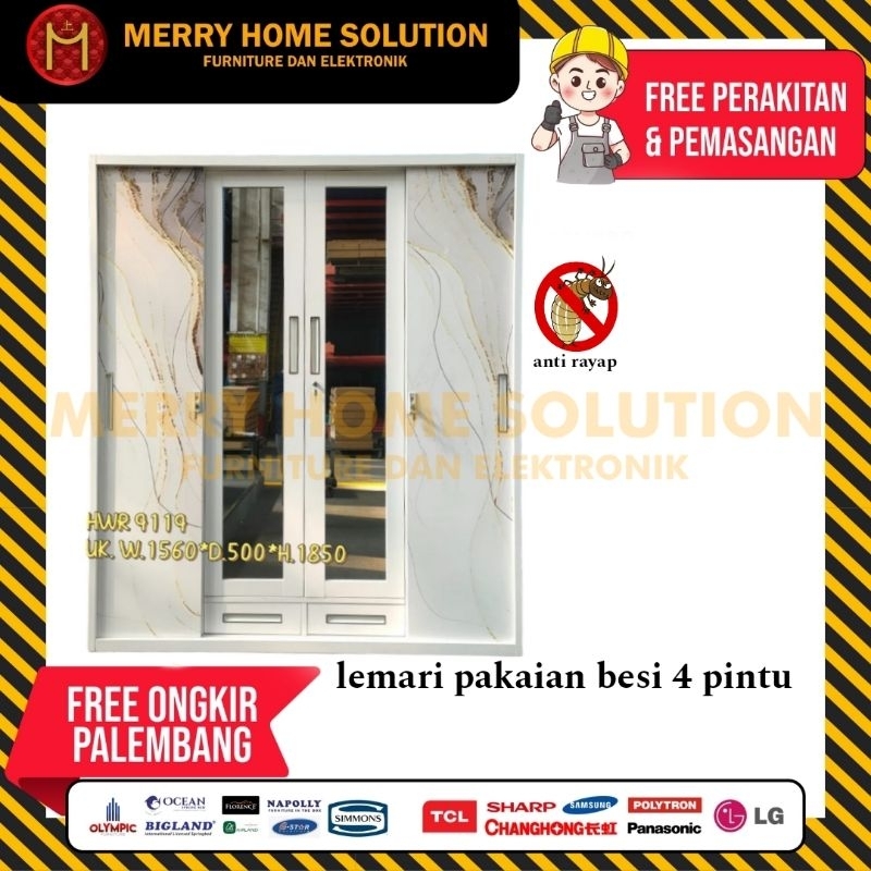 lemari pakaian 4 pintu lemari pakaian besi 4 pintu lemari pakaian plat besi 4 pintu jumbo furniture 