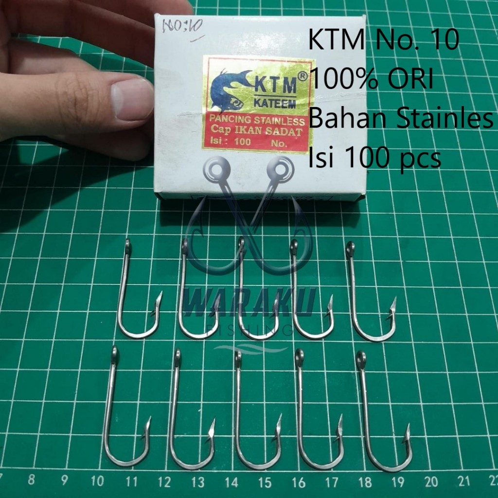Kail Pancing Stainless KTM Kateem Cap Ikan Sadat 2335 / Kail Nelayan No. 10 100% ORI | Grosir (isi 1