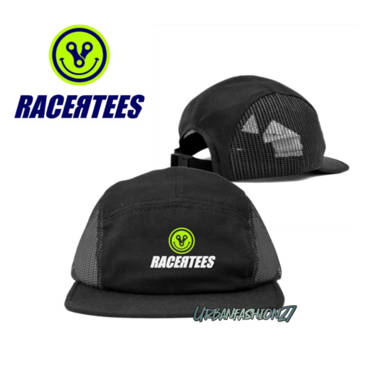 TOPI 5 PANEL LIDAH PENDEK-FIVE PANEL COMBI TRUCKER JARING/TOPI BIKE CYCLING CAP RACING/RACERTEES