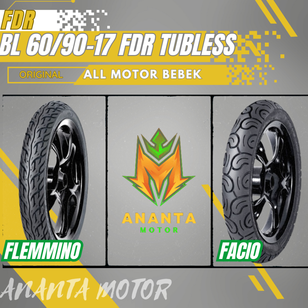 2025 ANANTA NEW BAN LUAR 80/90-14 FDR FLEMMINO DAN FACIO TUBLESS ORIGINAL