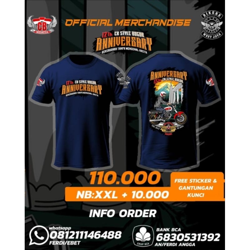 Kaos Anniversary CB Style Bogor