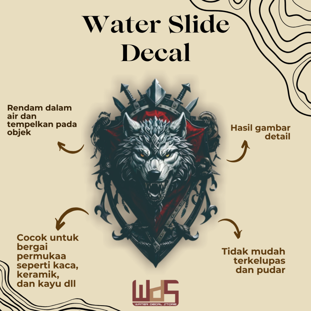 

WATER SLIDE DECAL SERIGALA / DECAL AIR / STIKER AIR / MERCHANDISE