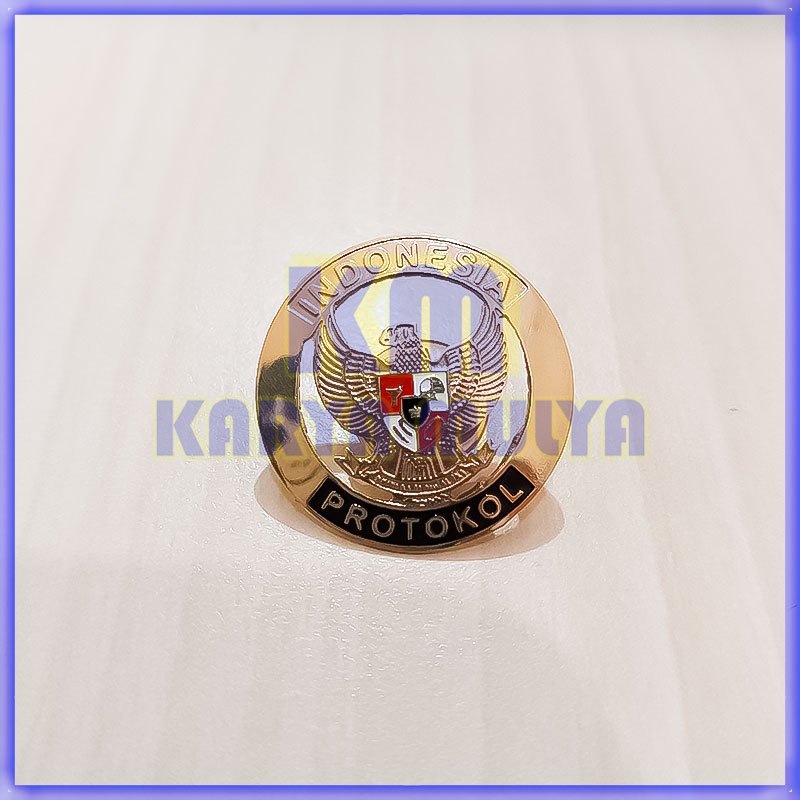 Pin Lencana Protokol Garuda Warna Hitam Pin Bros Protokol Model Bulat Murah - KM
