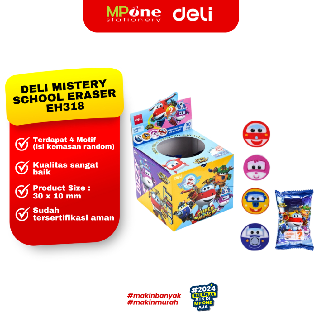 

(1PCS) Deli Misteri Eraser Eh318 / NEW! Penghapus Edisi Deli Which Super Wings Lucu Motif Random