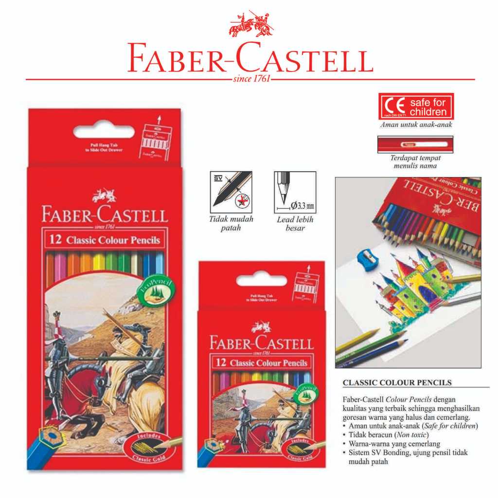 

PENSIL WARNA CLASSIC FABER CASTEL 12 WARNA