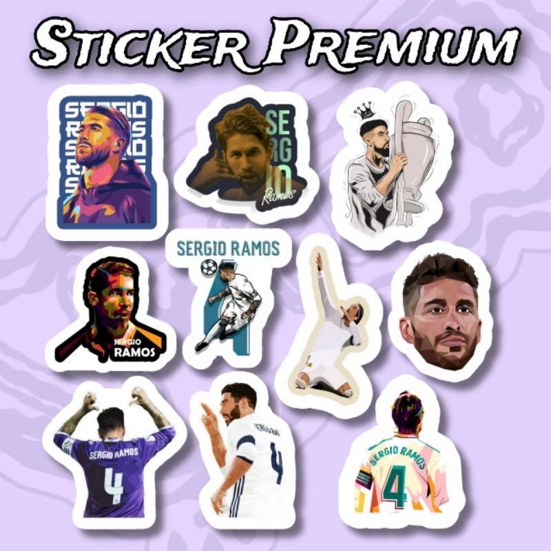 

Sticker Bola Sergio Ramos Pack isi 10 Pcs Waterproof