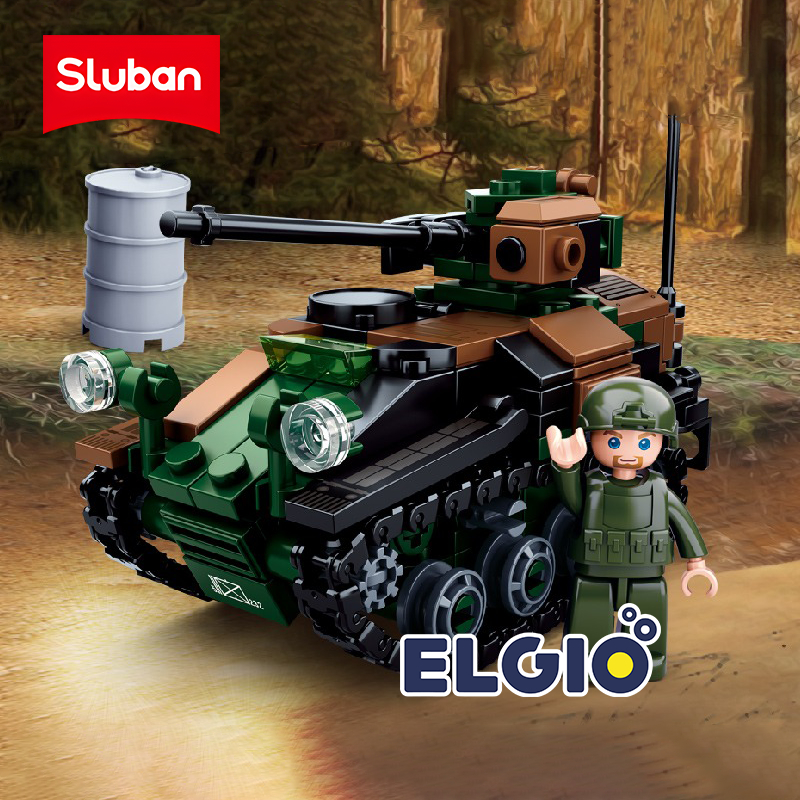 Sluban Bricks Tank Wiesel Armoured Weapons Carrier B0750