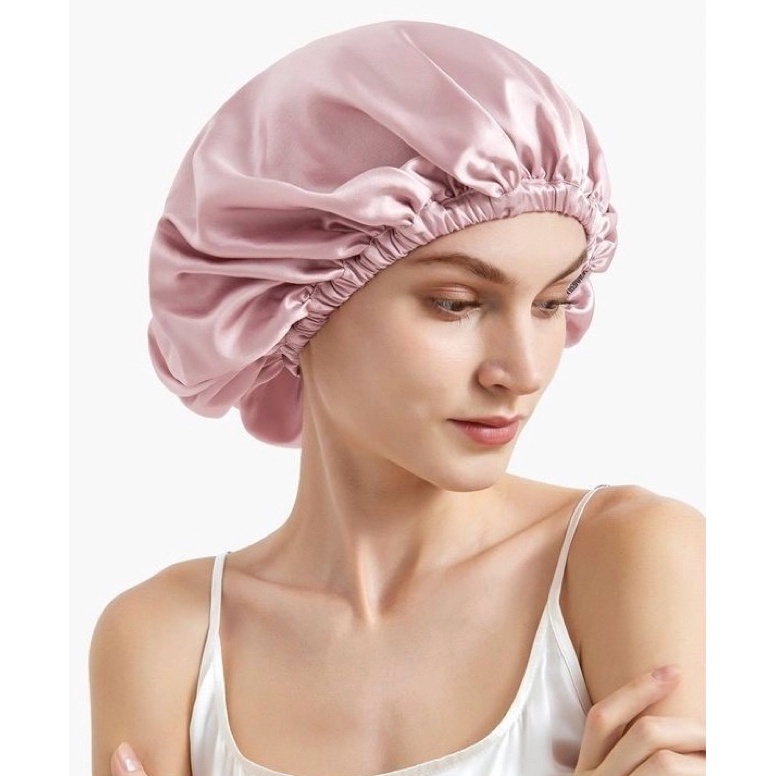 Sale plus TERMURAH Topi Bundar SATIN bonnete Hair bonnet satin silk Hair cap Shower cap Hairnet Sati