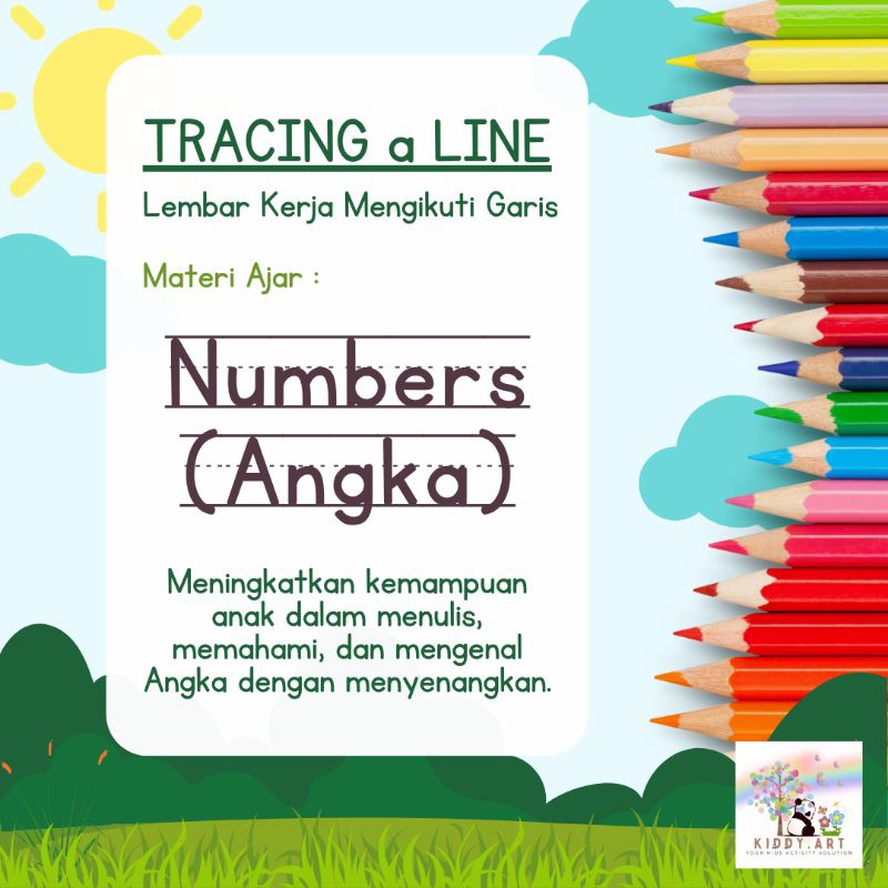 

Tracing Line (Lembar Kerja Mengikuti Garis) Angka