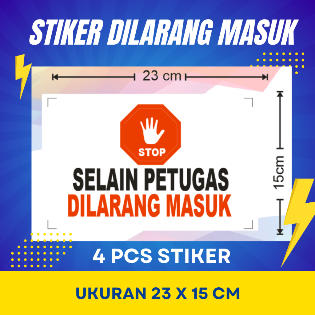 

Stiker DILARANG MASUK (4pcs)