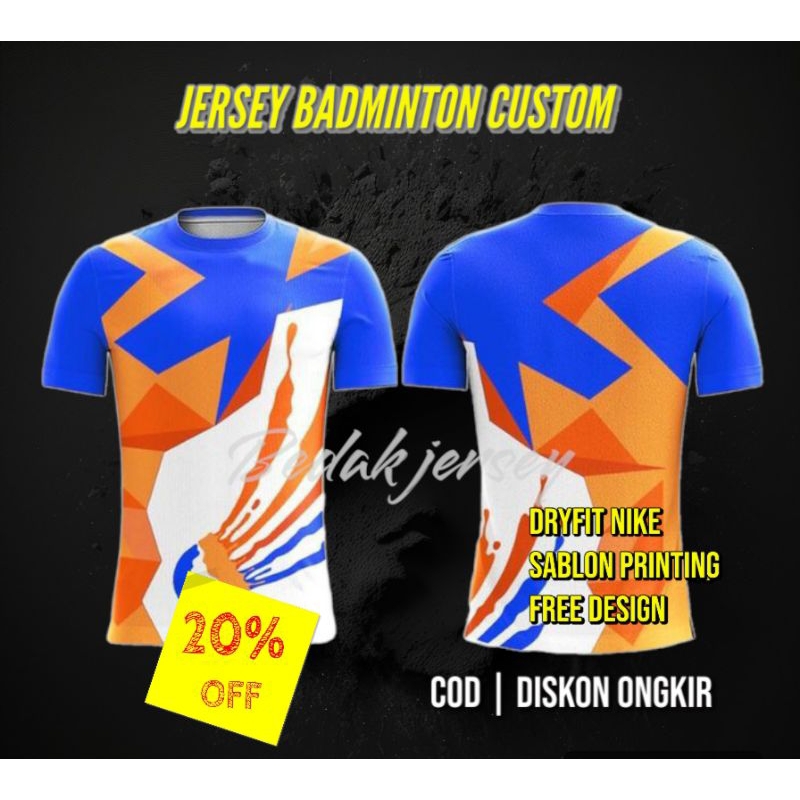 JERSEY BAJU OLAHRAGA BADMINTON FREE DESAIN 2024 UNISEX