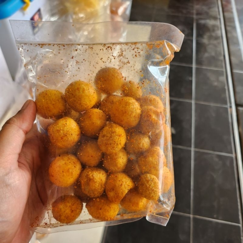 

[snack kecil] Cimol Kering Pedas Khas Keripik Pojok Riki Mang Odod Bandung Cimahi