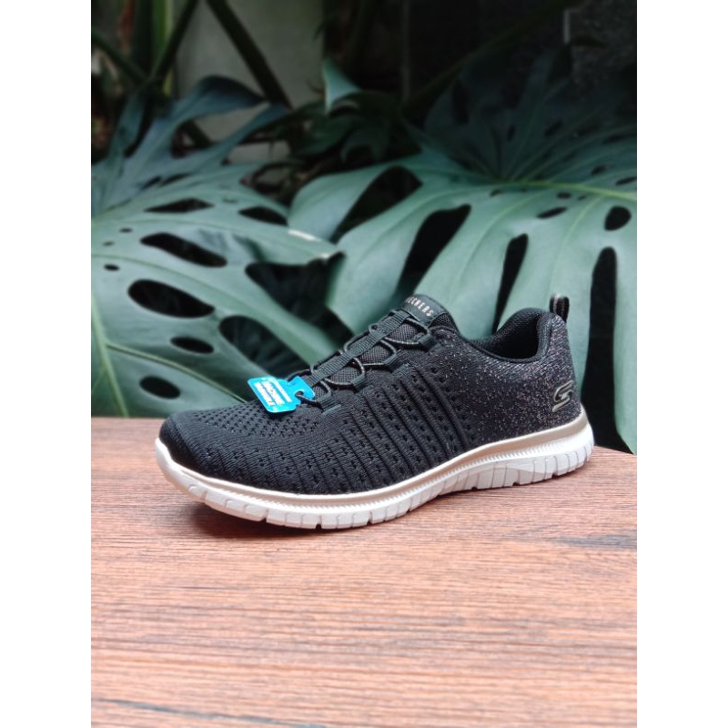 SEPATU SNEAKER SKECHERS VIRTUE-LUCENT (BLACK/ROSE GOLD)