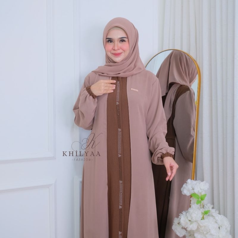 KhilyaaQueen-DRESS MARWAH LAYER (SET HIJAB) GAMIS MODEL TERBARU / DRESS WANITA MUSLIMAH SYAR'I BEST 