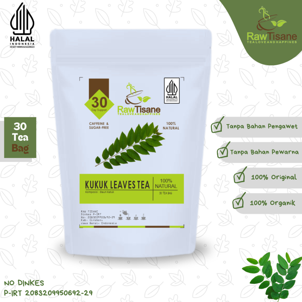 

RAW TISANE Kukuk Leaf Tea : Teh Daun Katuk Isi 30 Tea Bag