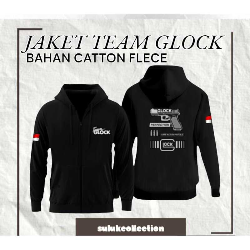 Terbaru jaket desain taktis tim Glock/Jaket Resleting printing team glock19/jersey glock19