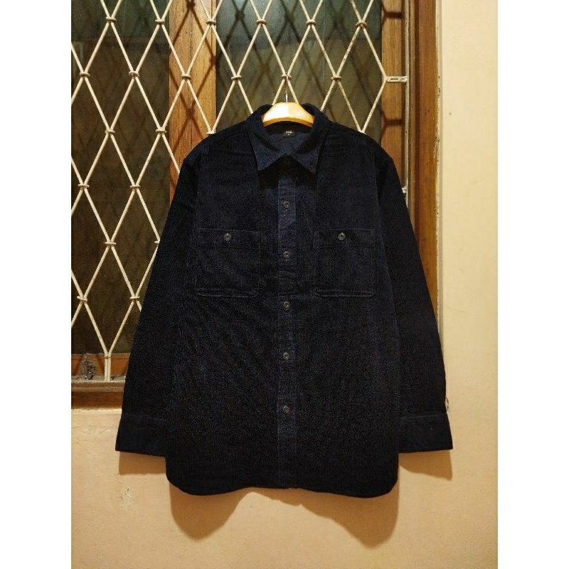 kemeja corduroy work Uniqlo double pocket XL