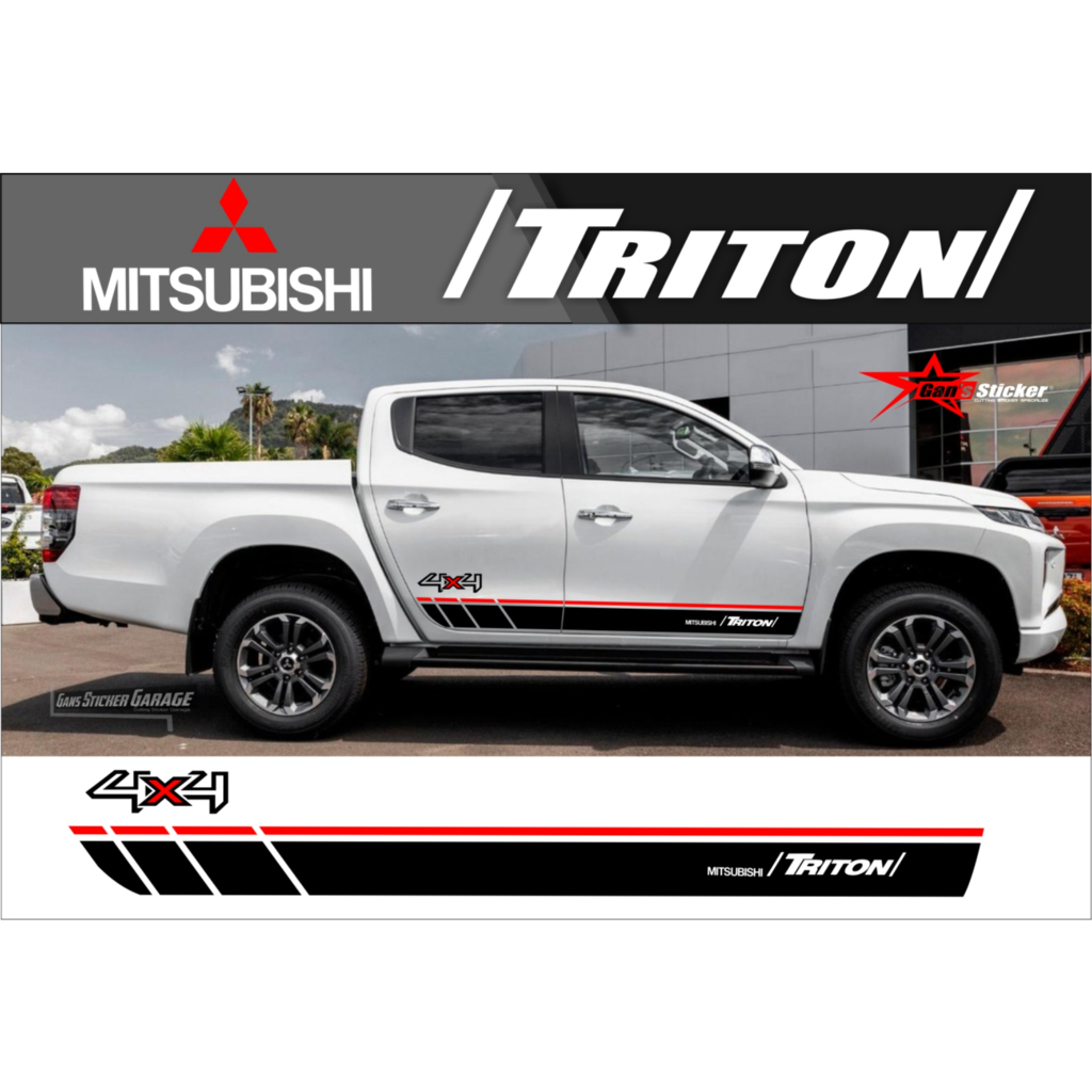 sticker mitsubishi triton aksesoris mitsubishi triton