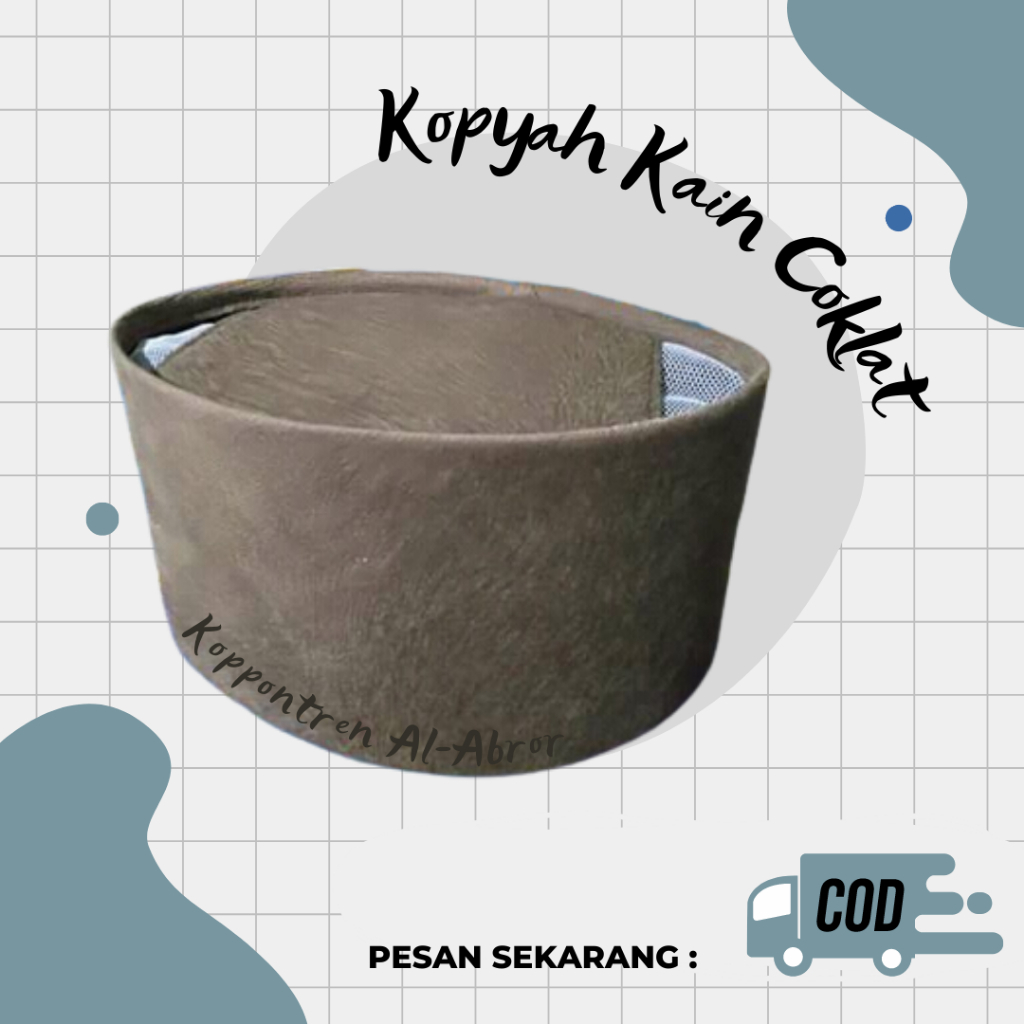 Peci Kopyah Songkok Kopiah Kain Polos ac Warna Coklat Premium