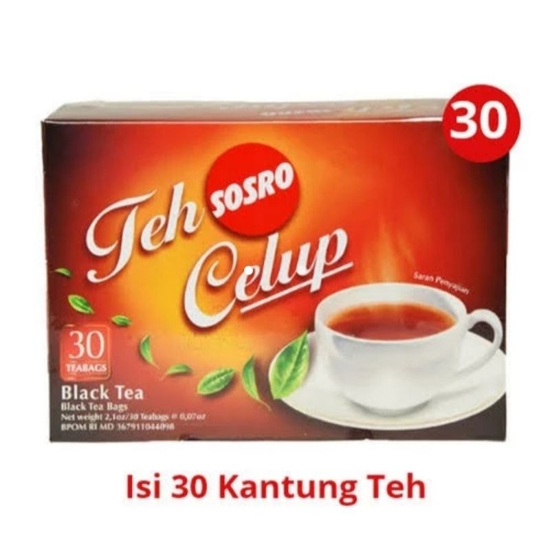 

Teh sosro celup hitam 30 ( isi 30 kantong teh)