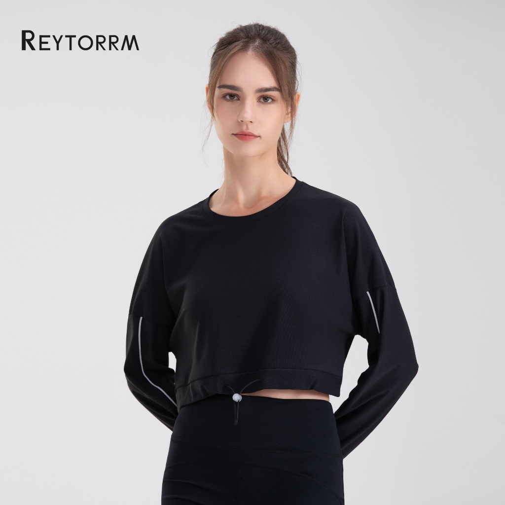 Reytorrm Baju Olahraga Wanita Lengan Panjang Kaos Long Sleeve Yoga Oversize（CX005)