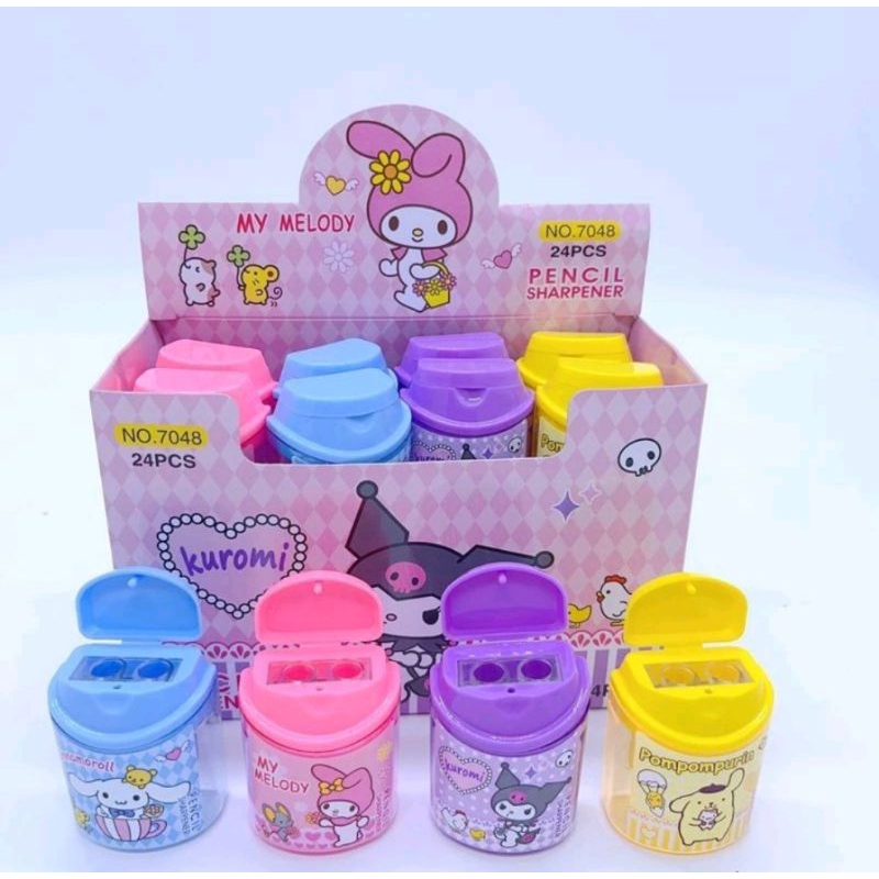 

Fancy Sharpener Sanrio Serutan Tertutup Rautan Serutan Pensil 2 Lubang Warna Warni