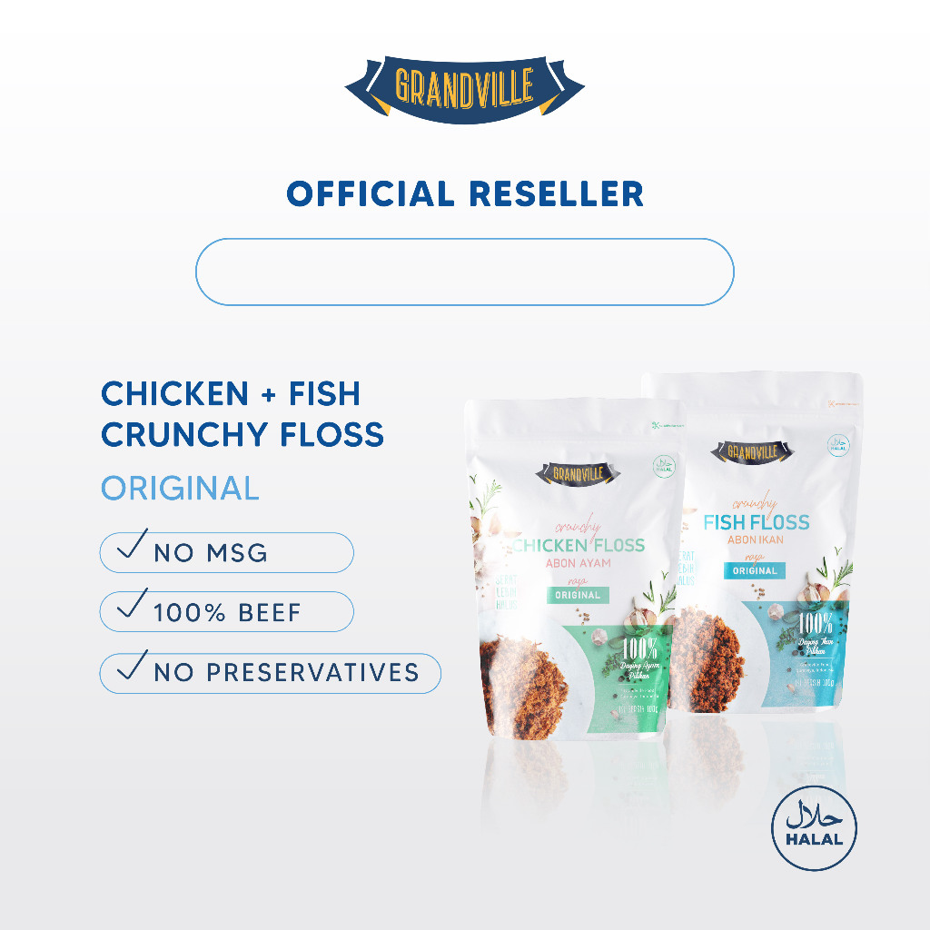 

Mix Pack Grandville Abon Ayam & Ikan Original 100gr / Toko Makmur Online