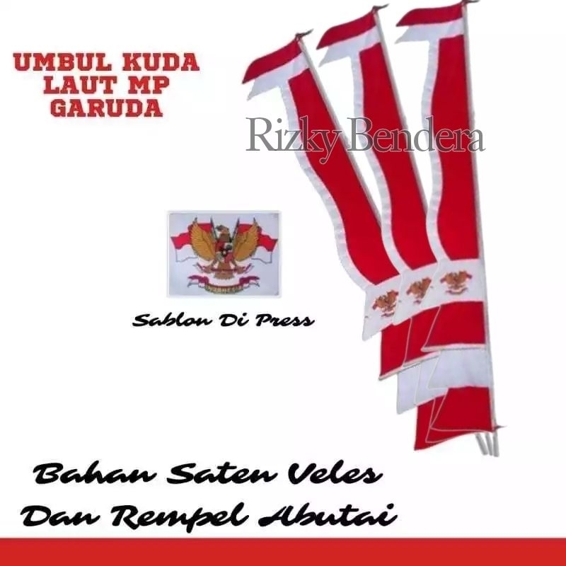 bendera umbul umbul kuda laut merah putih 1 pcs ,umbul kuda laut merah putih 1 pcs