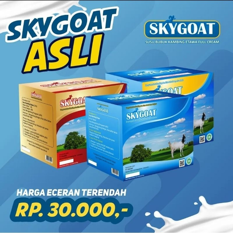 

SKYGOAT Original Vanilla - Susu Kambing Etawa Bubuk SKY GOAT Original Vanilla 1 Box Isi 10 Sachet