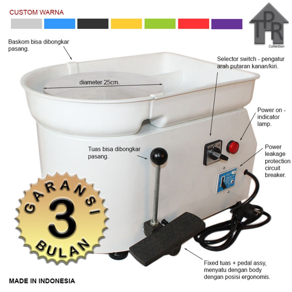 Electric pottery wheel / mesin putar tanah liat 350w Clay-On C3525TP