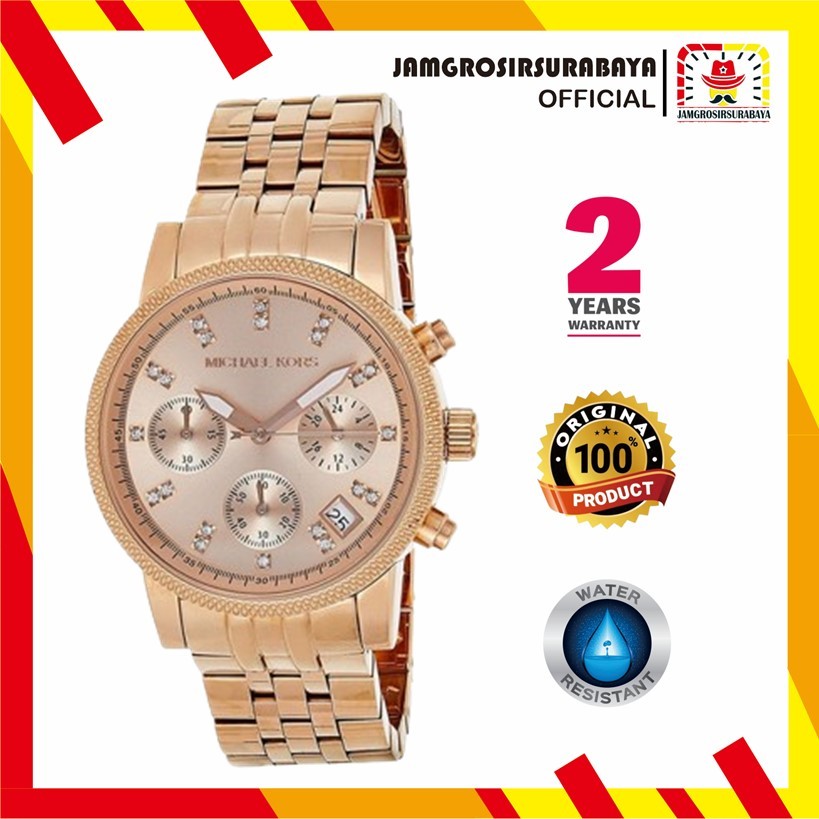 JAM TANGAN WANITA  MK 6077 / MK6077 GARANSI 2 TAHUN INCLUDE BOX ORIGINAL