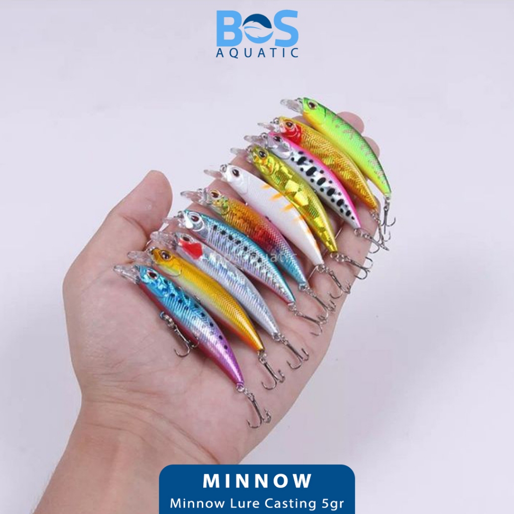 Bosaquatic - Lure Minnow  6cm/5gr - Umpan Pancing Casting UL Sinking - Minnow Sinking