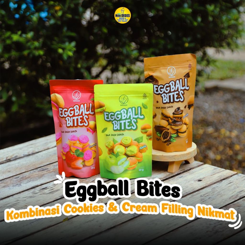 

Premium Snack Camilan Oleh-Oleh Khas Malang Eggball Bites / EGGBALL BITES COOKIES 60 GR FREE