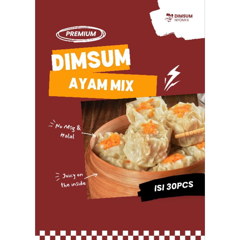 

Dimsum Nyonya | Dimsum Ayam Isi 30pcs Mix Topping | Halal No MSg Free Saos