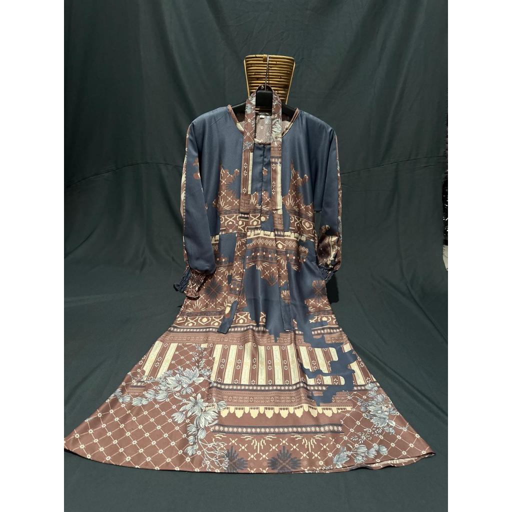 GAMIS SUPER JUMBO ROSALIE DRESS // Gamis MAXMARA LUX IMPORT ADEM JUMBO LD UP TO 140-7