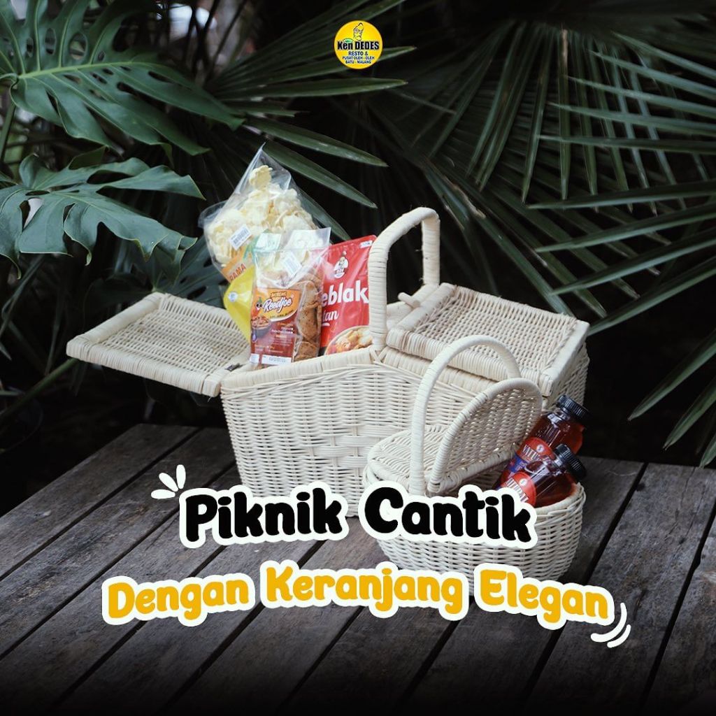 Keranjang rotan piknik / keranjang piknik / Keranjang Rattan /