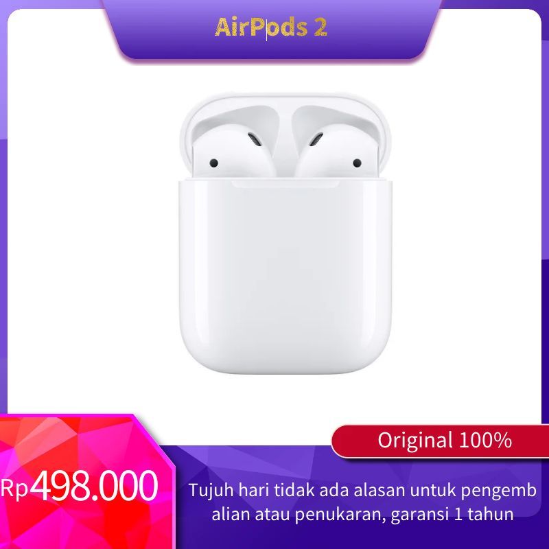 Original 100% 𝗔𝗽𝗽𝗹𝗲®Airpods2/Apple Airpods 2/With Wireless Charging Case Second Original Airp0ds 2 Ex International Bergaransi