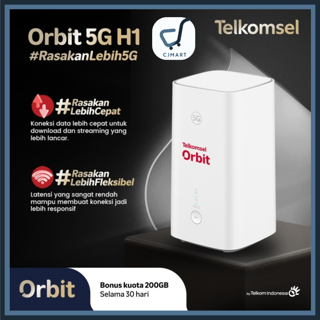 Telkomsel Orbit 5G H1 Modem Wifi 5G High Speed Free Telkomsel 200GB