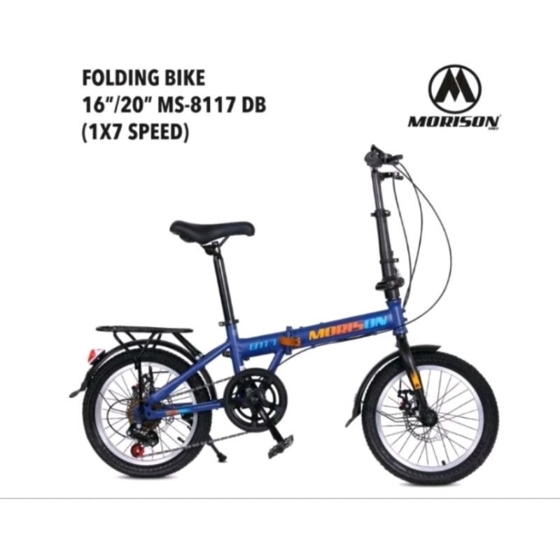 Sepeda Lipat 16 20 inch Morison 7 speed spakbor boncengan