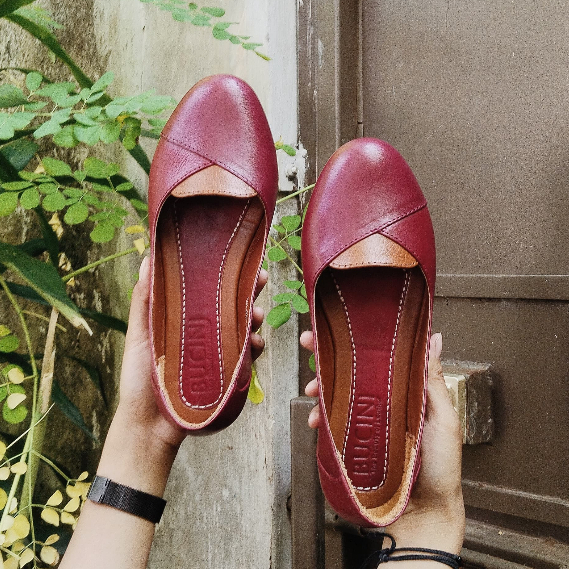 Sepatu Flat Wanita Kulit Asli Premium | BUCINI GV 104 G Leather Flat Shoes