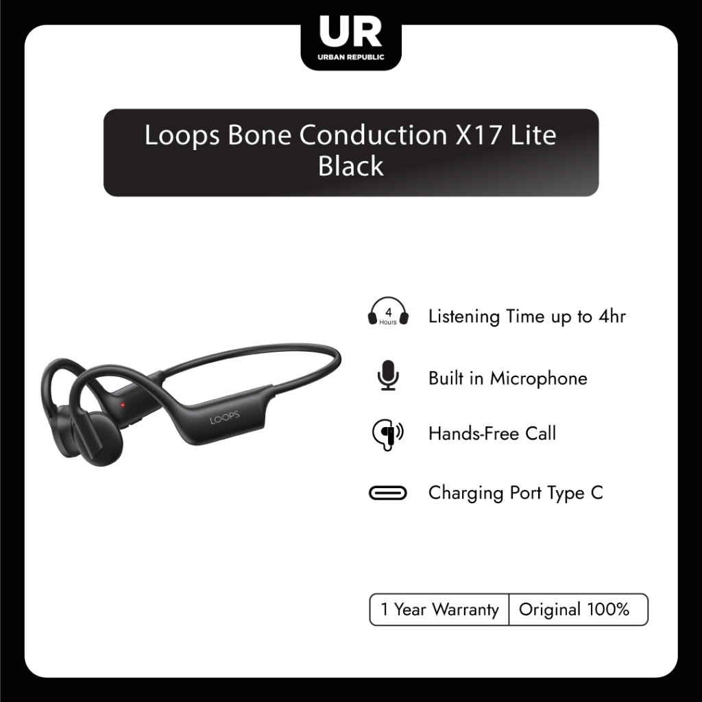 LOOPS Bone Conduction X17 Lite Bluetooth Earphone - Black