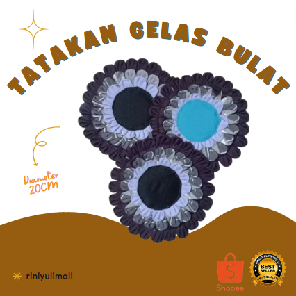 Keset Kain Perca Tatakan Gelas Bulat Diameter 20CM