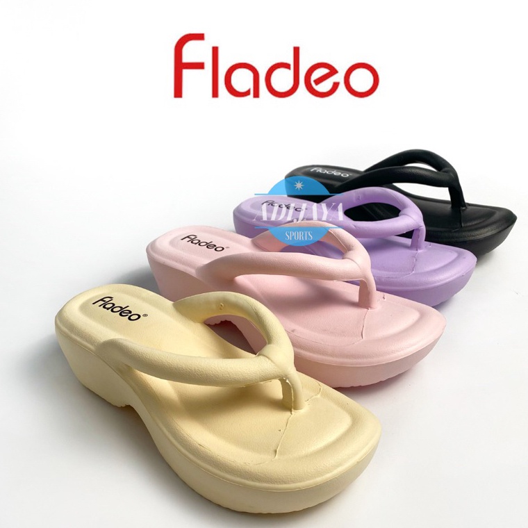 Serbuuuu Sandal Jepit Wedges Fladeo Sandal Jepit Hak Tinggi Karet Wanita