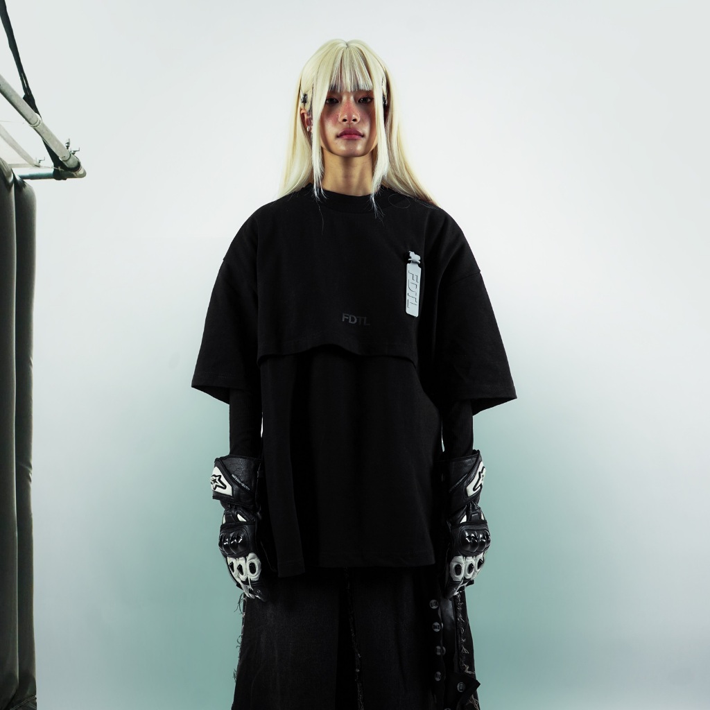 TAGGED - FDTL Phantom Tee Black Oversized T-Shirt